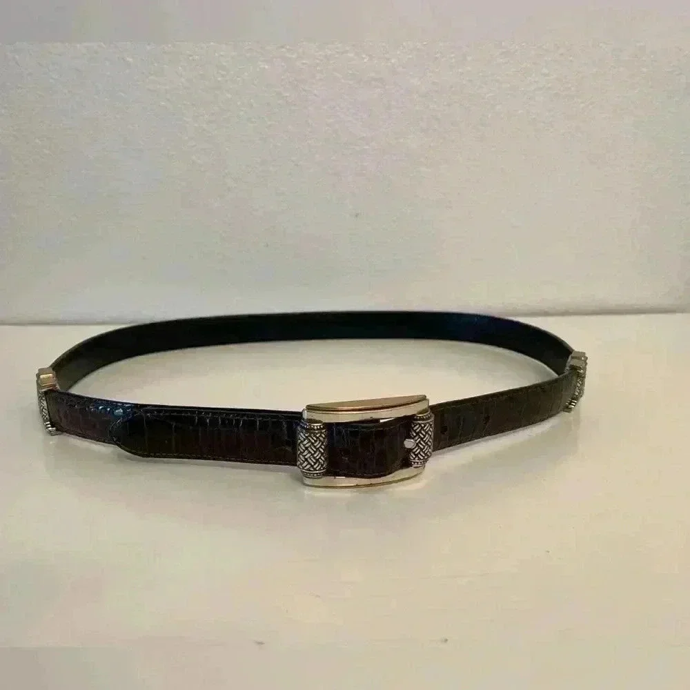 Vintage Western Women's Dark Brown Leather Belt Size‎ M/L 32